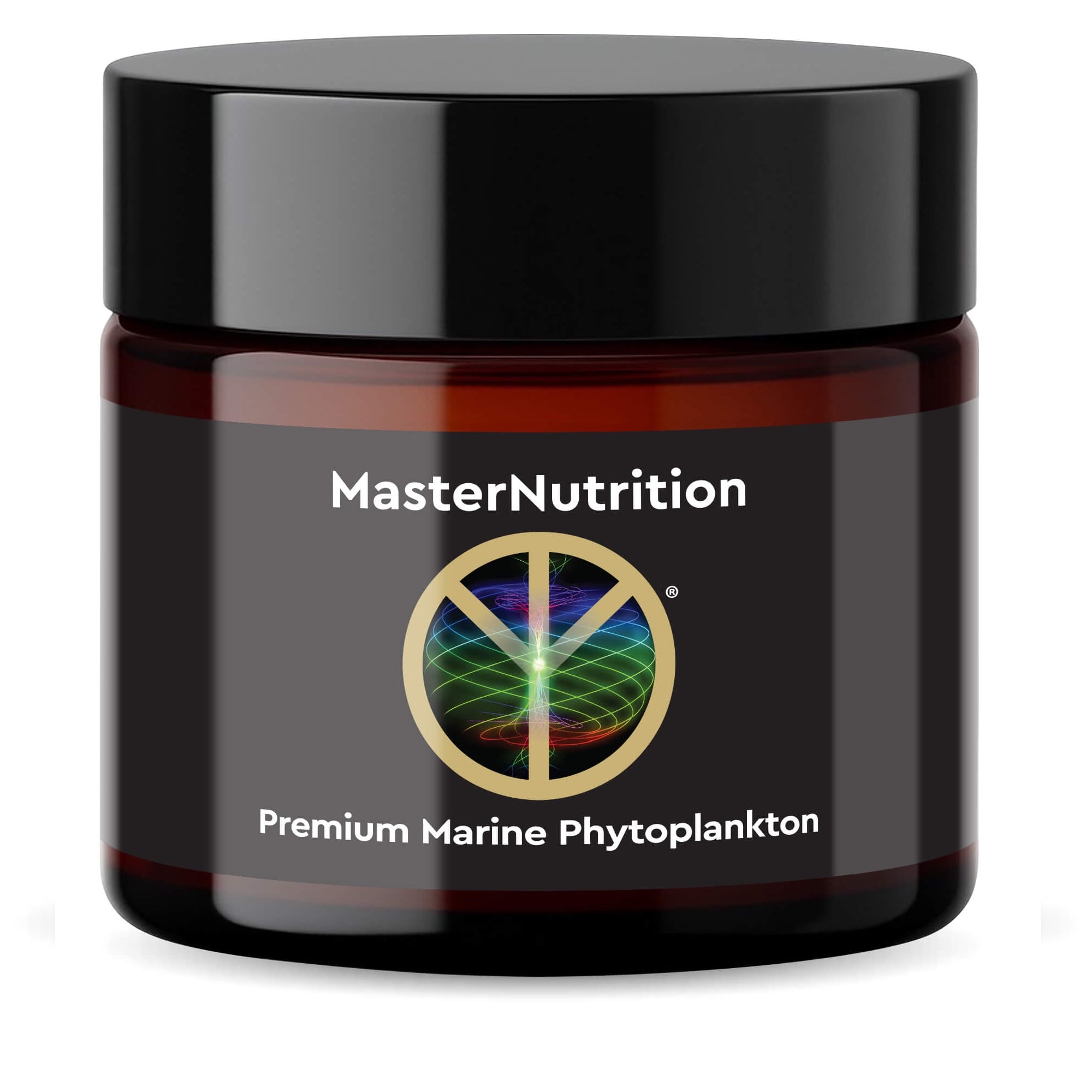 Black jar of Master Nutrition Premium Marine Phytoplankton